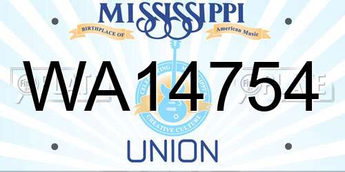 WA14754 Mississippi License Plate