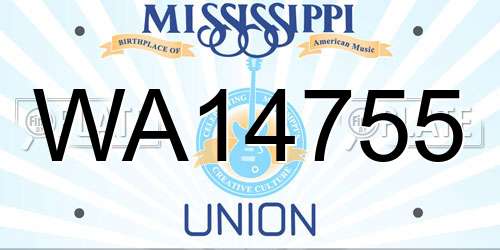 WA14755 Mississippi License Plate