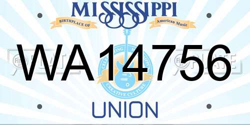 WA14756 Mississippi License Plate