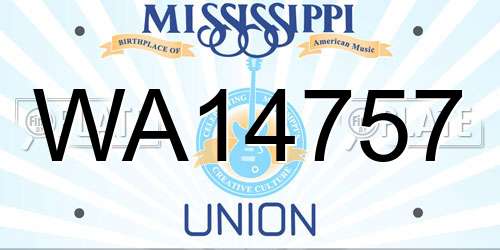 WA14757 Mississippi License Plate