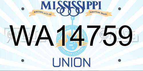 WA14759 Mississippi License Plate