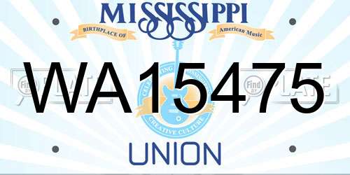 WA15475 Mississippi License Plate