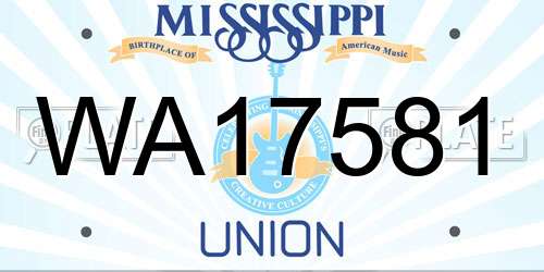 WA17581 Mississippi License Plate