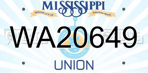 WA20649 Mississippi License Plate