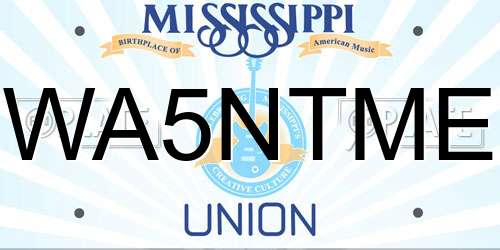 WA5NTME Mississippi License Plate