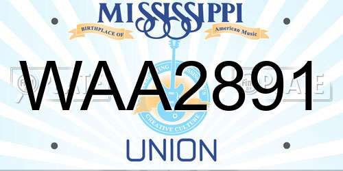 WAA2891 Mississippi License Plate