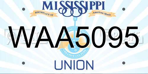 WAA5095 Mississippi License Plate