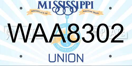 WAA8302 Mississippi License Plate