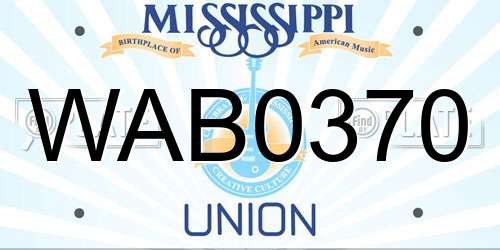 WAB0370 Mississippi License Plate