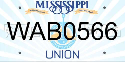 WAB0566 Mississippi License Plate