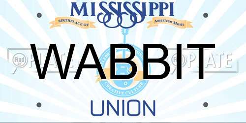 WABBIT Mississippi License Plate