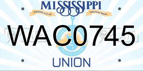 WAC0745 Mississippi License Plate