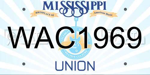 WAC1969 Mississippi License Plate