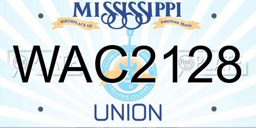 WAC2128 Mississippi License Plate