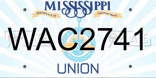 WAC2741 Mississippi License Plate