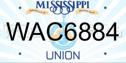WAC6884 Mississippi License Plate