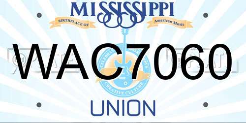 WAC7060 Mississippi License Plate