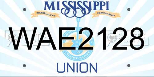 WAE2128 Mississippi License Plate