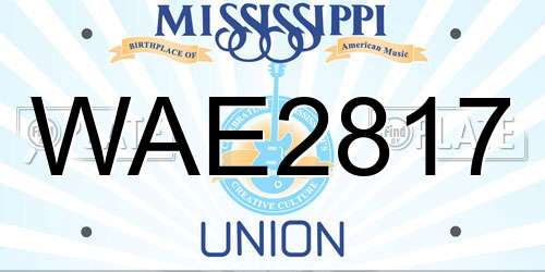 WAE2817 Mississippi License Plate