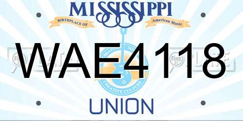 WAE4118 Mississippi License Plate