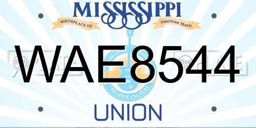 WAE8544 Mississippi License Plate