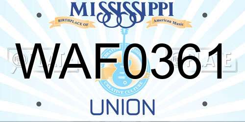 WAF0361 Mississippi License Plate