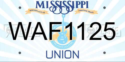 WAF1125 Mississippi License Plate