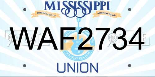 WAF2734 Mississippi License Plate
