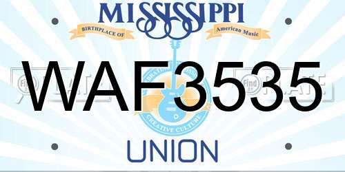 WAF3535 Mississippi License Plate
