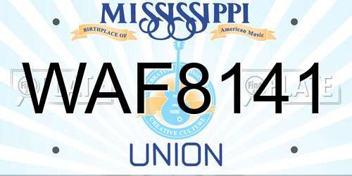 WAF8141 Mississippi License Plate