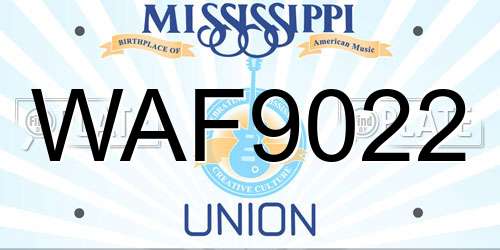 WAF9022 Mississippi License Plate