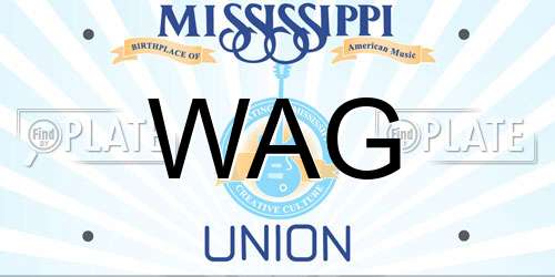 WAG Mississippi License Plate