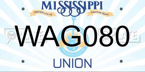 WAG080 Mississippi License Plate