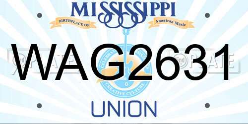 WAG2631 Mississippi License Plate