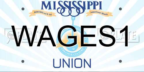 WAGES1 Mississippi License Plate