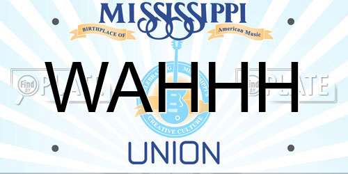 WAHHH Mississippi License Plate