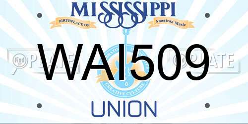 WAI509 Mississippi License Plate