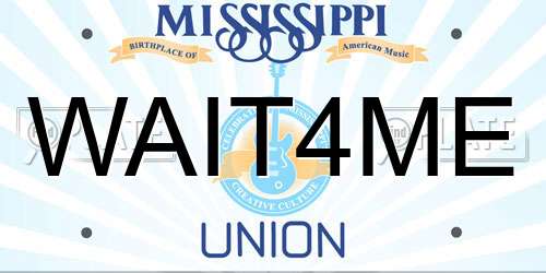WAIT4ME Mississippi License Plate