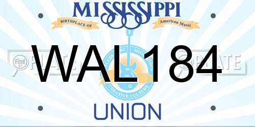 WAL184 Mississippi License Plate