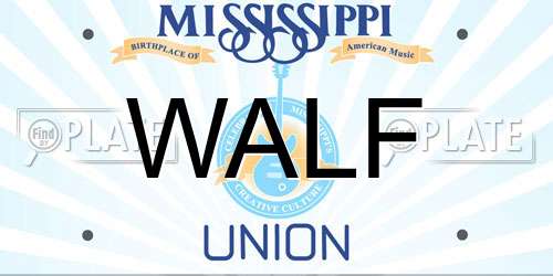 WALF Mississippi License Plate