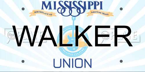 WALKER Mississippi License Plate