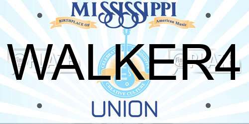 WALKER4 Mississippi License Plate