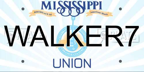 WALKER7 Mississippi License Plate