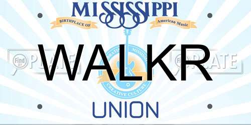 WALKR Mississippi License Plate