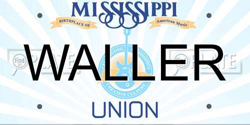 WALLER Mississippi License Plate