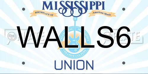 WALLS6 Mississippi License Plate