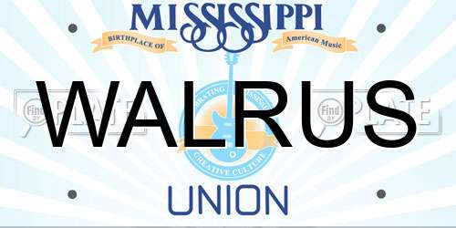 WALRUS Mississippi License Plate