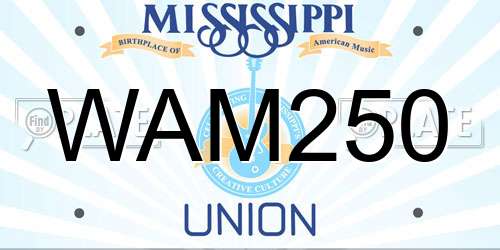 WAM250 Mississippi License Plate
