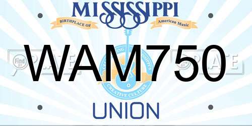 WAM750 Mississippi License Plate