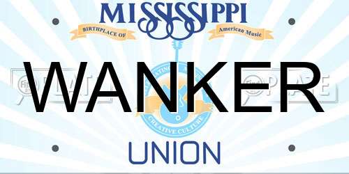 WANKER Mississippi License Plate